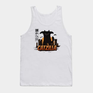 Funny Vintage Cat | Catzilla King of Monster Tank Top